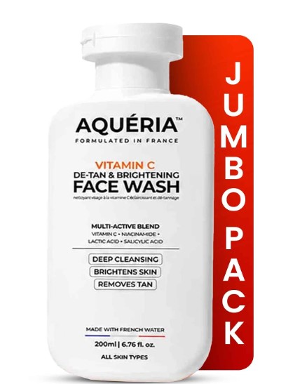 Aqueria Jumbo Face Wash for De-Tan & Brightening Vitamin C – 200ml